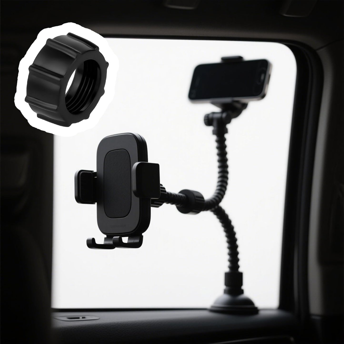 BOXOB 6pcs 17mm Tightening Nut for Replacement Car Phone Mount Screw, Ball-Joint Fixed Adapter Head Bracket Holder Ring