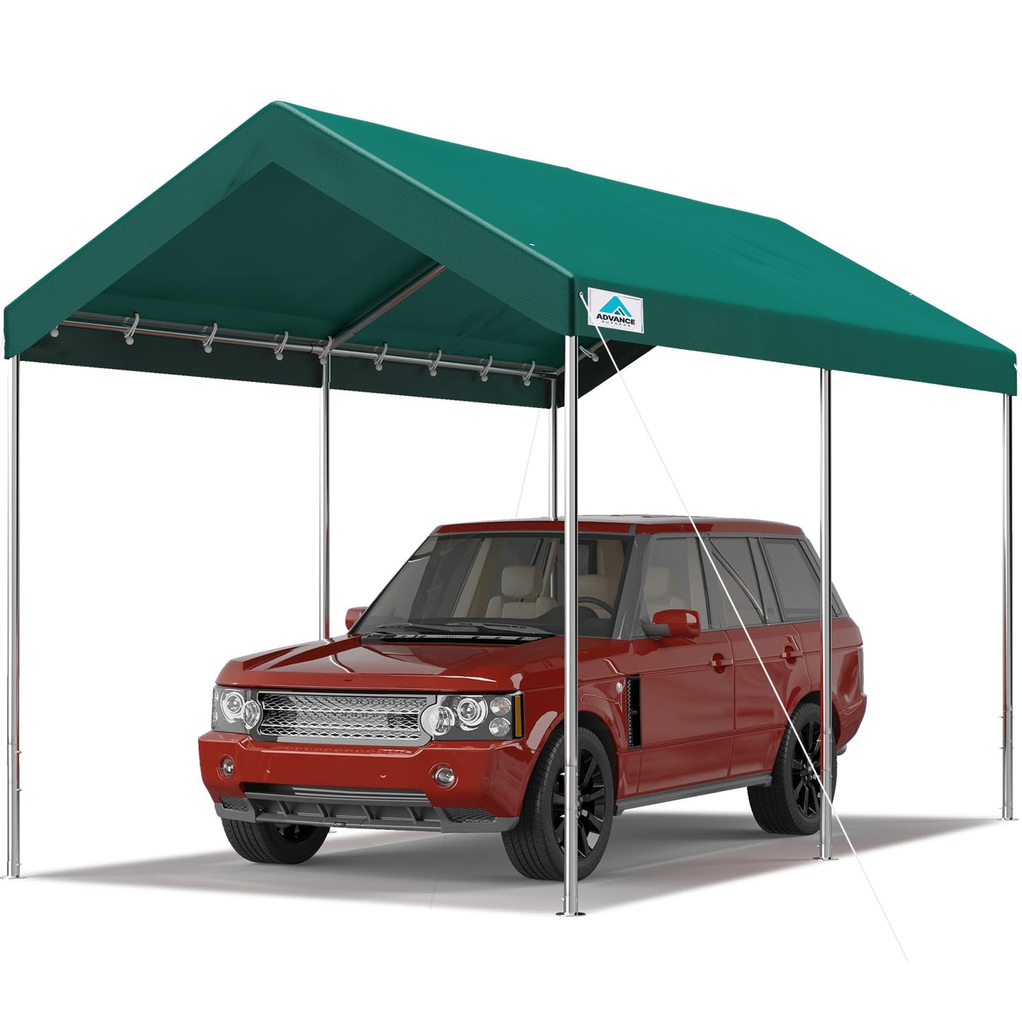 ADVANCE OUTDOOR 10x15 ft Heavy Duty Carport Potable Car Canopy Garage Party Tent Boat Shelter, Adjustable Height from 9.5 ft to 11 ft, Green
