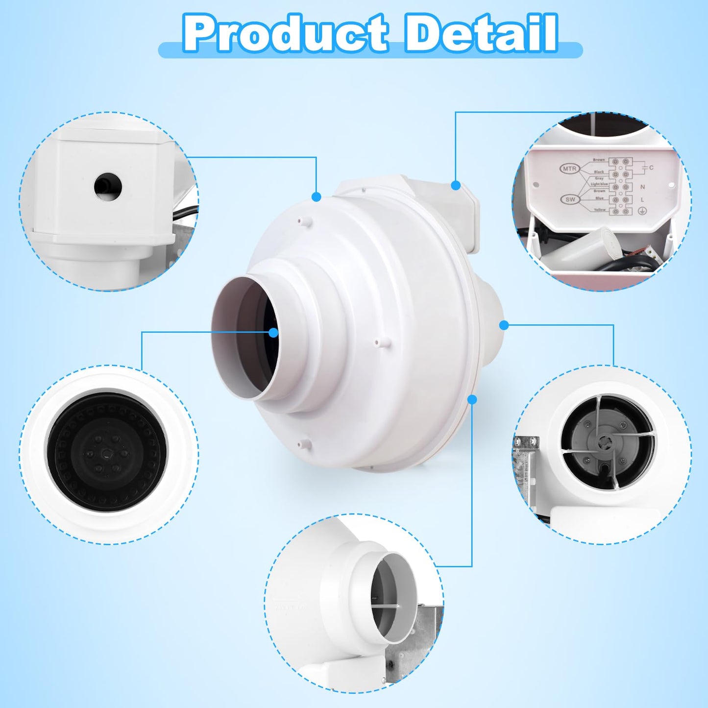 CONGKAILU Upgraded DBF 110 Dryer Booster Fan, Dryer Vent Booster Fan 4 Inch, 4” Dryer Vent Booster Exhaust Fan, 167 CFM