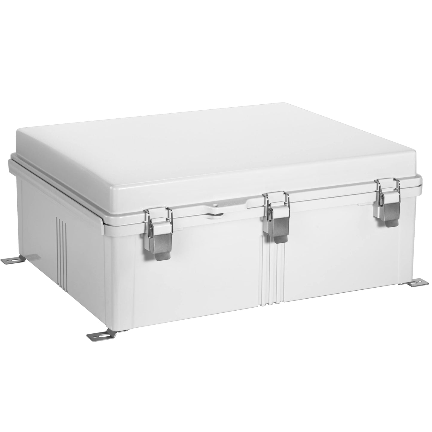Ordentlich Waterproof Electrical Junction Box IP67 ABS Plastic Enclosure with Hinged Cover with Mounting Plate, Wall Brackets (Grey Cover, 20"×16.1"×7.9")