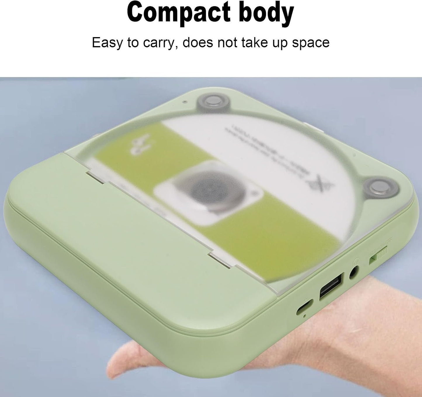 FAUOSWUK MP3 Portable CD Player cd Player Small Wall CD Players for Home with Speakers Stereo Sound, Rechargeable