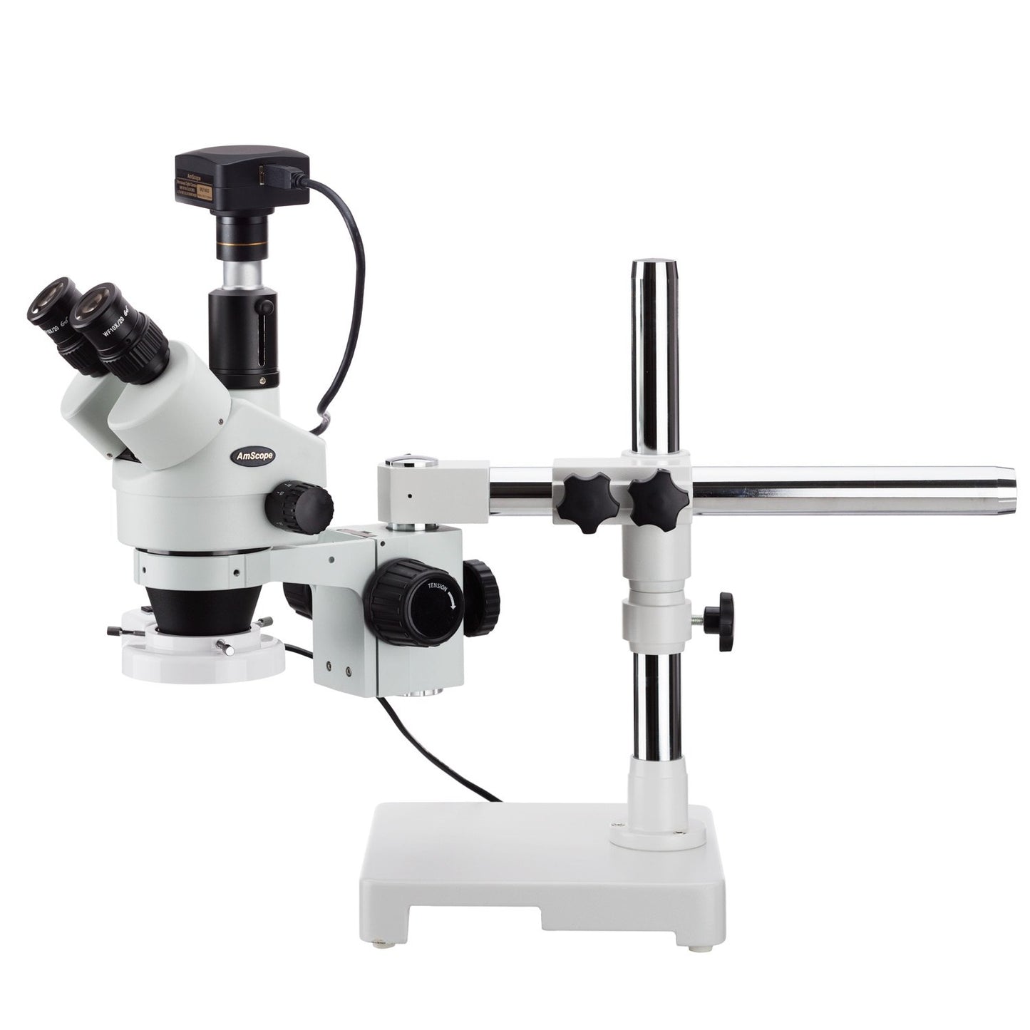 AmScope 3.5X-180X Trinocular Stereo Zoom Microscope with Fluorescent Ring Light and 10MP USB3 Camera