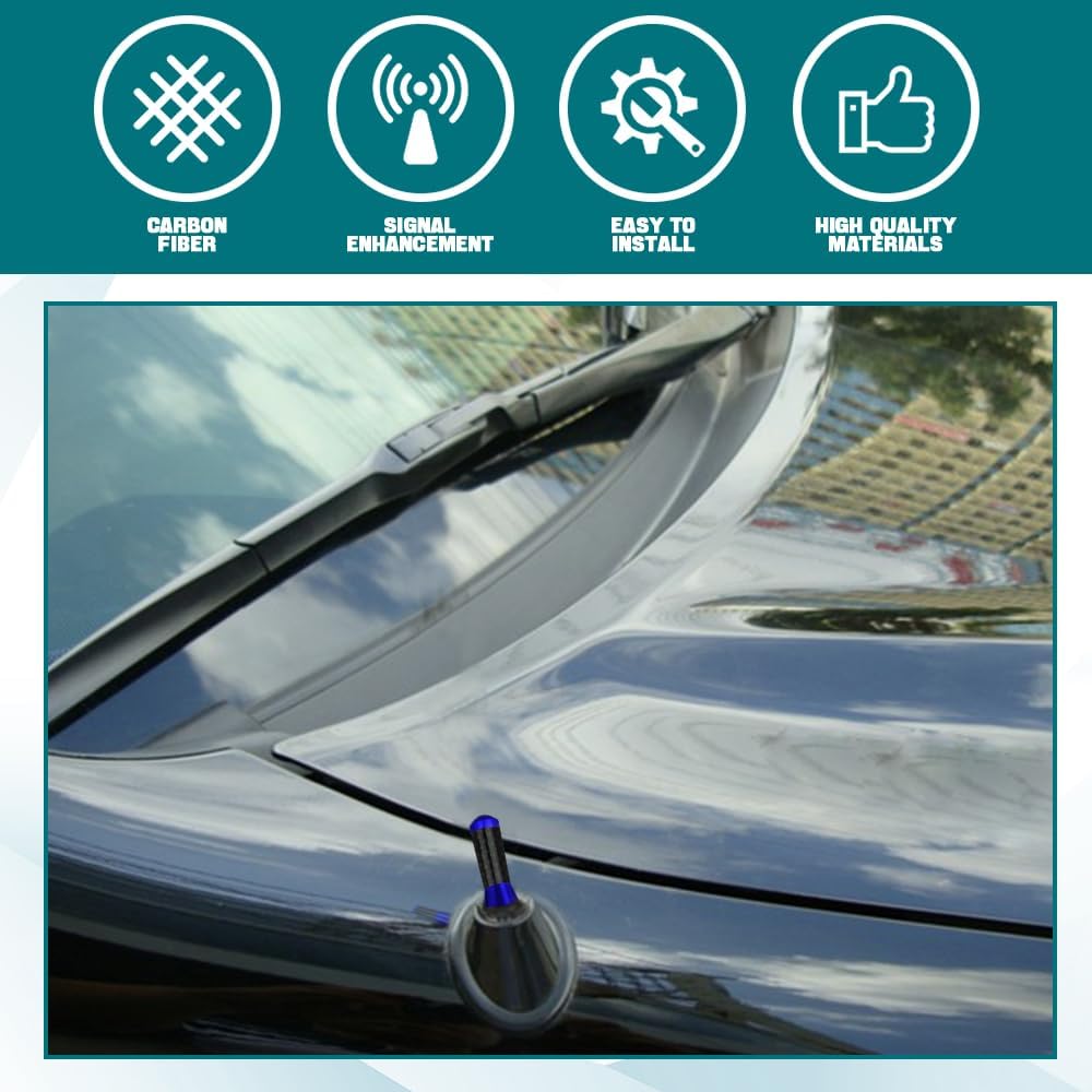 Kutyun 1.37" Car Stubby Antenna, Universal Mini Antenna with Aluminum Alloy Thread, Replacement Antenna for AM/FM Radio