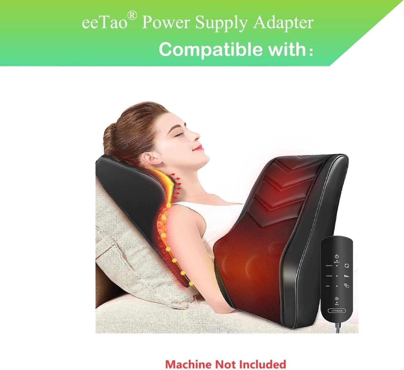 eeTao 12V 2A R8 R7 M1 DC12V 24W Car Charger Adapter Compatible with OMASSA Back Massager Neck Massager Power Supply