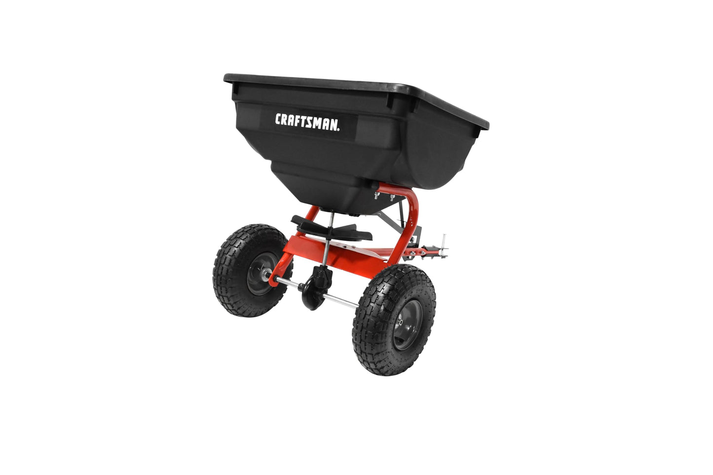 CRAFTSMAN Universal Tow Behind Broadcast Spreader for Seed, Fertilizer, and Ice Melt, 85 lb Capacity with Direct Rod Flow Control