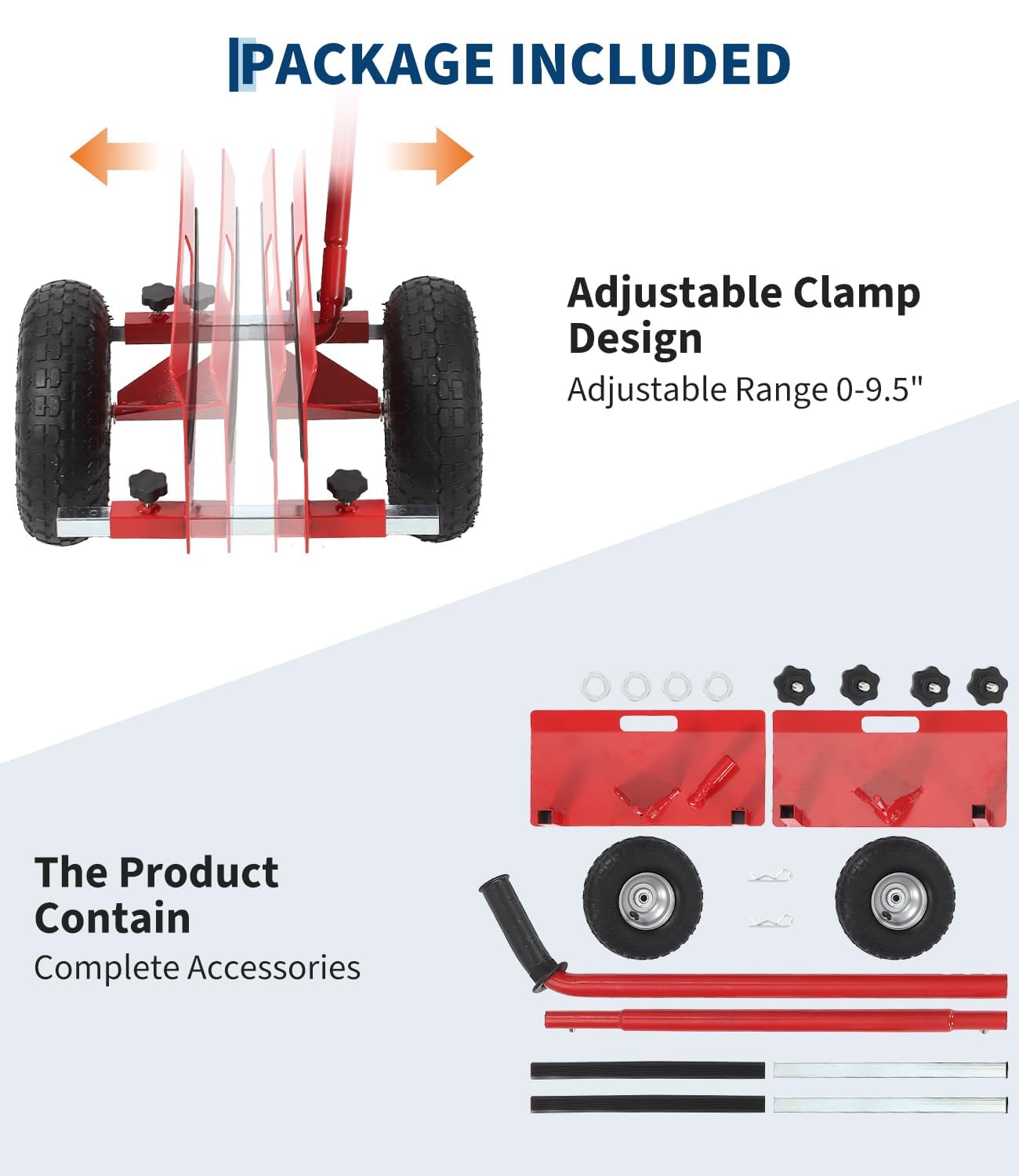 GAOMON Heavy Duty Panel Dolly with Extended Handle – 660 lbs Steel Drywall Hand Cart – 10" Sturdy Rubber Wheels – Ideal for Moving Plywood, Sheetrock, Doors, Furniture – Industrial Panel Mover – 2PC