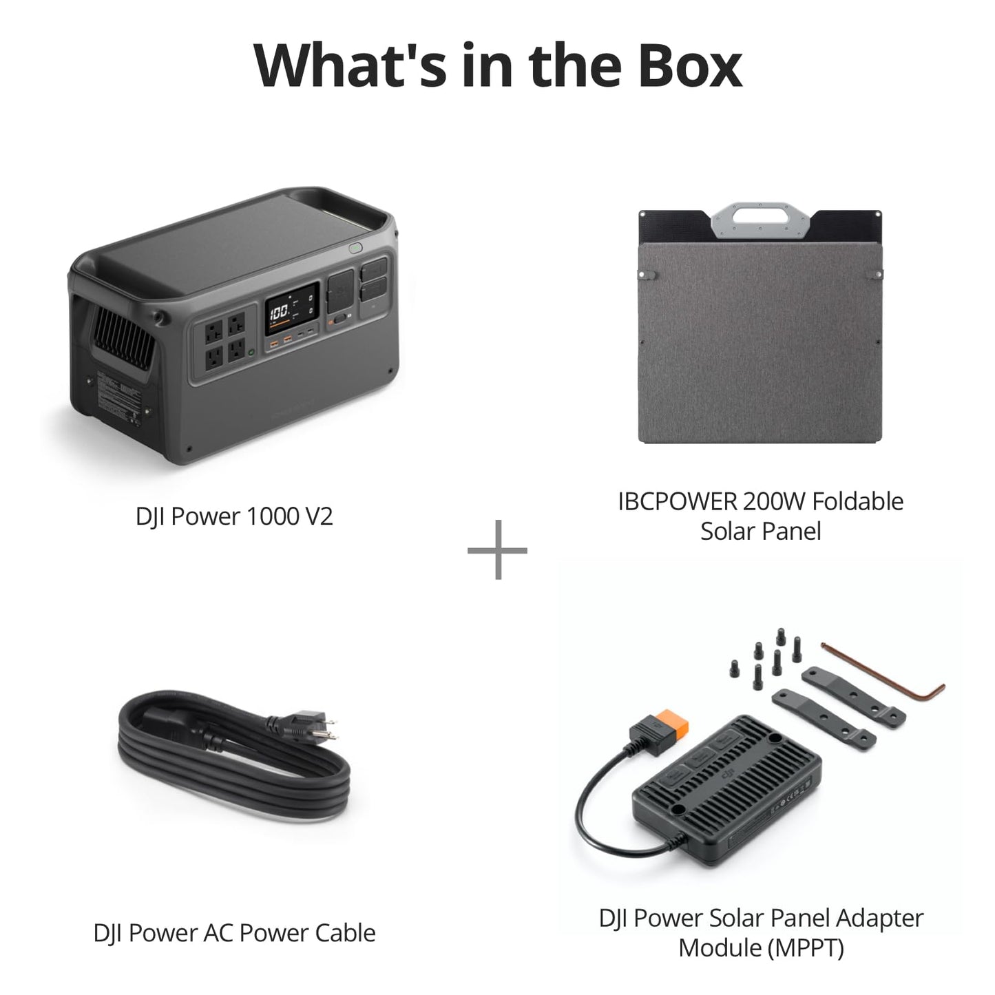 DJI Power 1000 V2 Portable Power Station, Foldable Solar Panel, 1024Wh LFP Battery, 2600W Stable Output, 0-80% in 37 Mins, Enhanced Safety, Ultra-Quiet, Camping, Blackout, RV