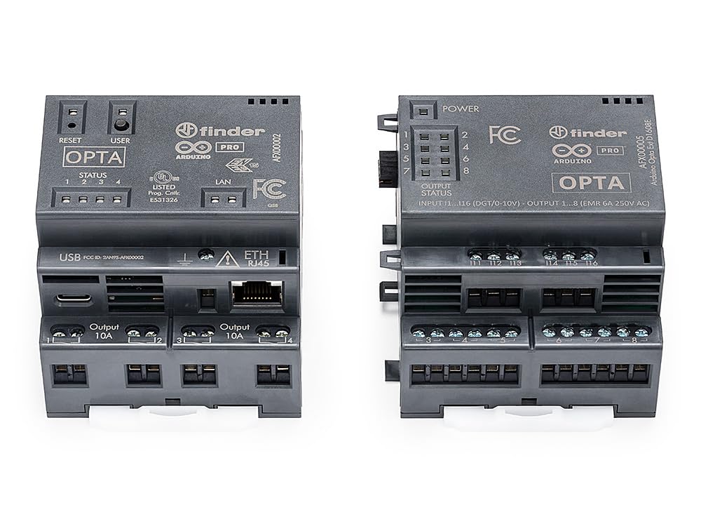 Arduino Pro Opta Ext D1608E [AFX00005] – Expansion Module with 16 Voltage Inputs & 8 Relays (250VAC 6A) for Real-Time Control, Monitoring & Predictive Maintenance