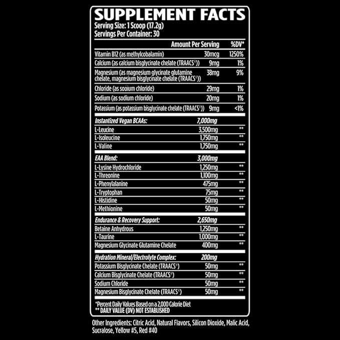 Aminogex Ultra | BCAA Powder | Amino Acids + Betaine and Glutamine | Amino Acid Post Workout Recovery Drink | Intra Workout Drink with Electrolytes | (30 Servings) (Tropical Mango, 18.2 ounces)