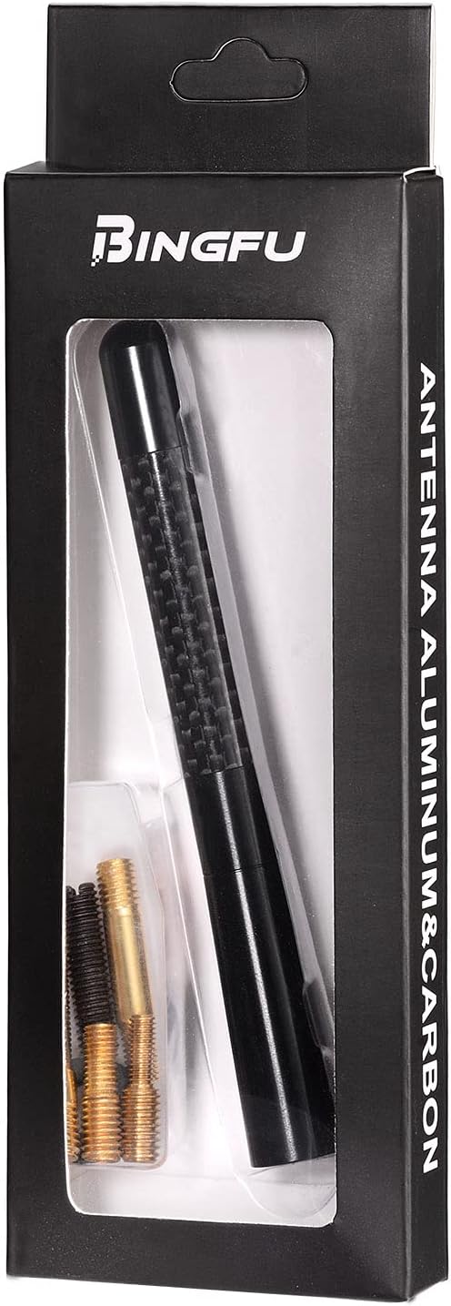 BINGFU Carbon Fiber Vehicle Antenna - Short Replacement for Cars & Trucks