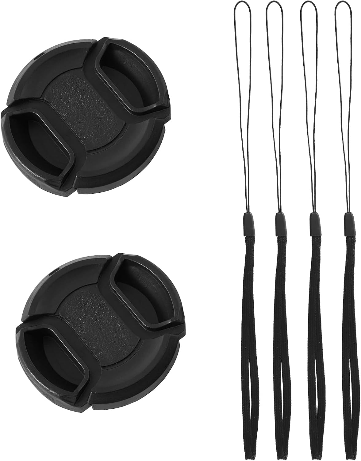 ZZJMCH 2 Pack 55mm Pinch 100% (55mm) Center Front Lens Cap, Extra Strong Springs, Camera Lens Cover, Made from Recycled