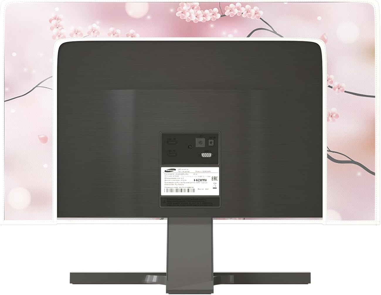 22, 23, 24, 25 Inch Baocicco Cherry Blossom Waterproof Computer Monitor Cover Watercolor Floral Japanese Chinese