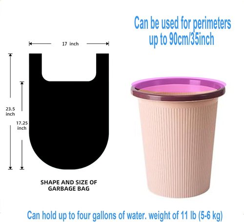 4 GALLON Bathroom Trash Bags 100 Counts Small HANDLES Garbage Bags for Office, Kitchen,Bedroom Waste Bin,Colorful Portable Strong Rubbish Bags (Rose gold 100Counts)