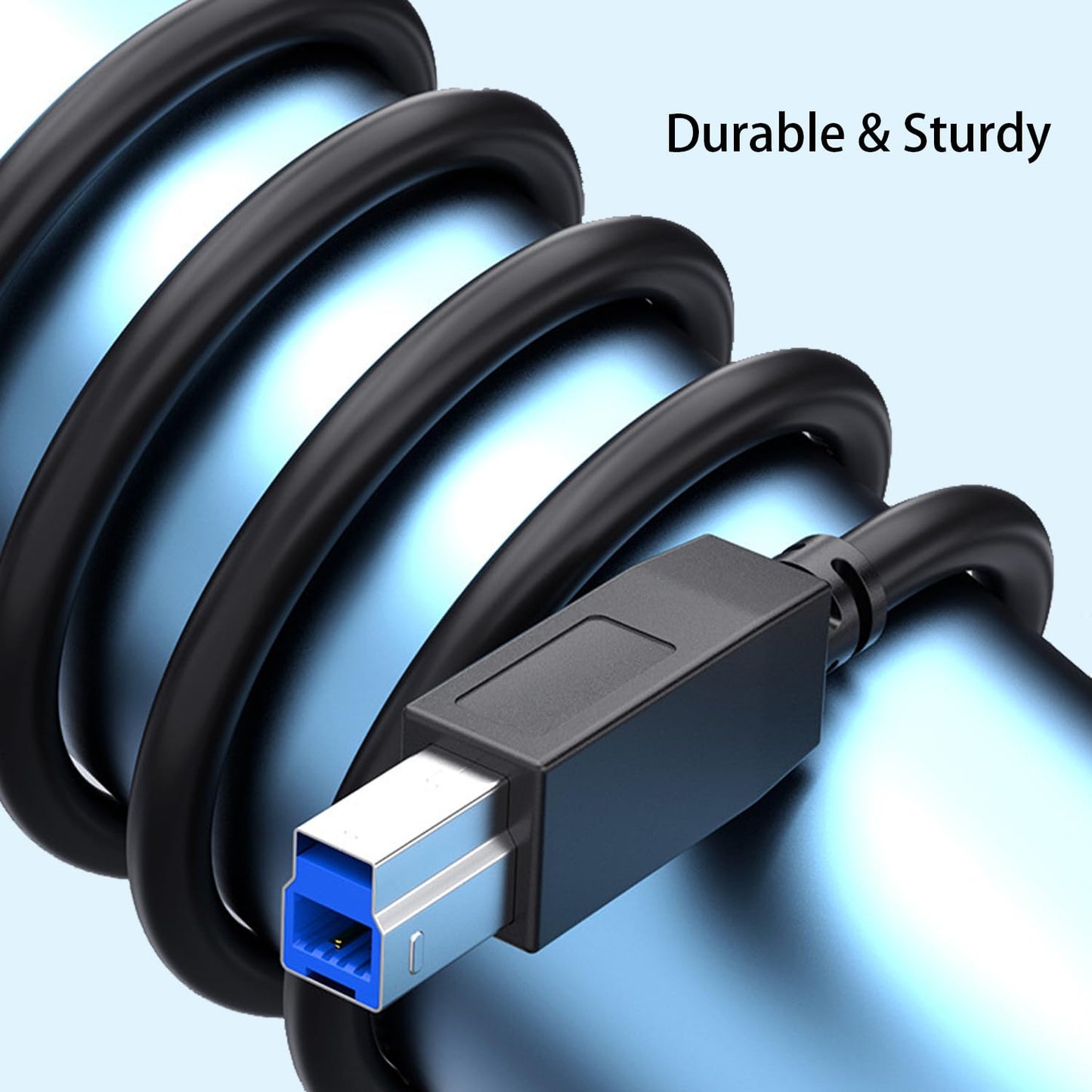3.0 5Gbps 5Ft) Pocxwa USB Printer Cable, USB-A to B Male Cord Data Sync Compatible with Printers, Scanner, Docking