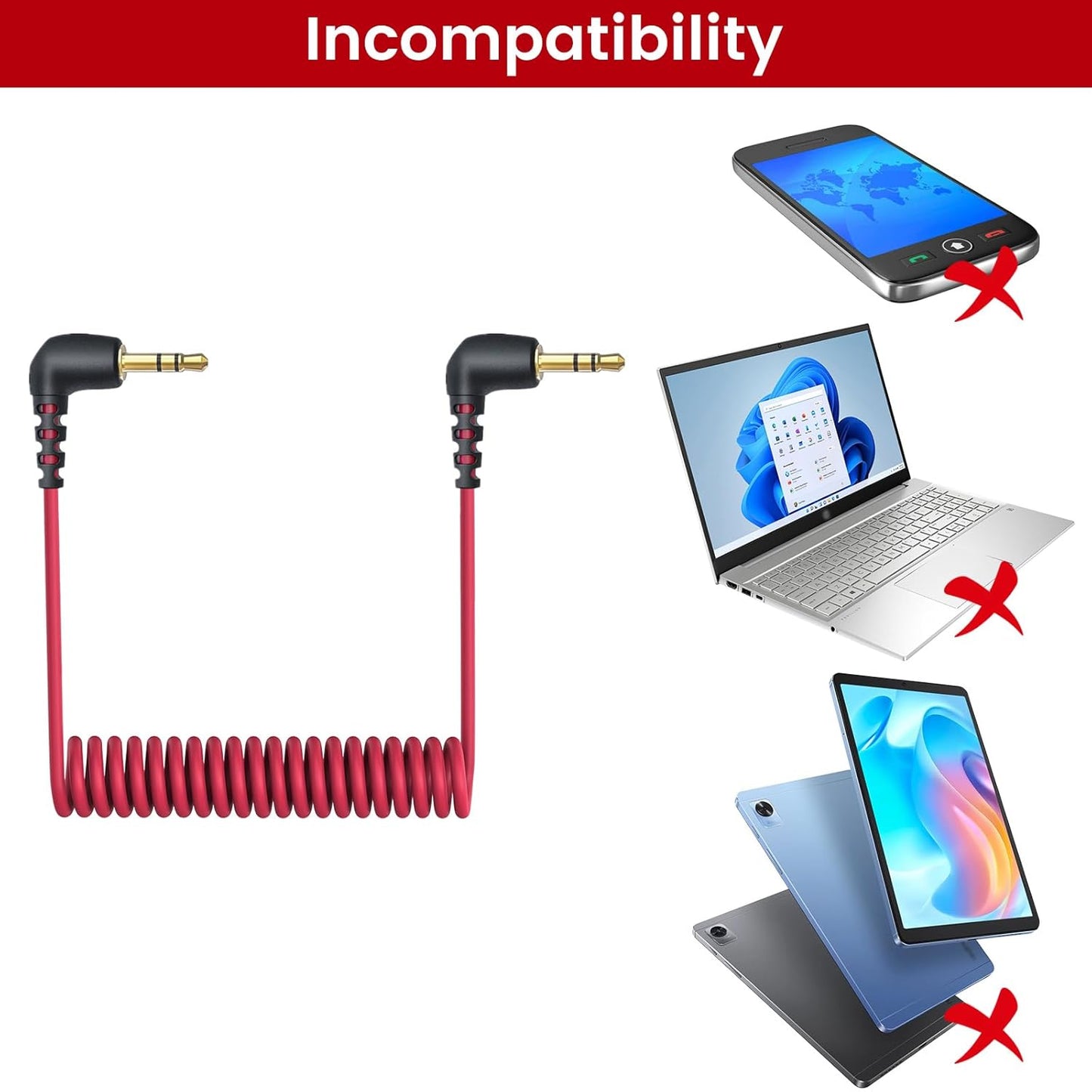 2-Pack 3.5mm 2 2 M1 M2 150 3.5mm Microphone Cable Compatible with Rode Wireless Pro / Wireless Go / DJI Mic