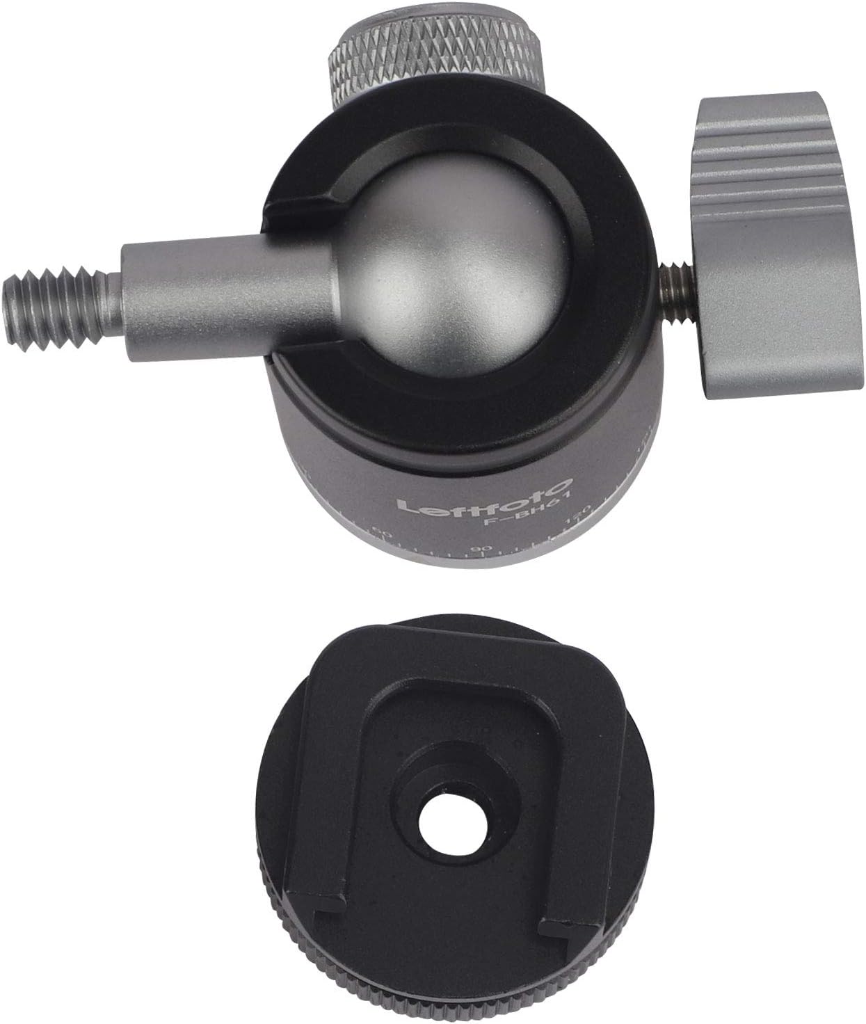 Leftfoto 360 90Tilt 1/4" Camera Tripod Mini Ball Head Adapter Degree Rotatable Pan with Cold Shoe Mount with Screw