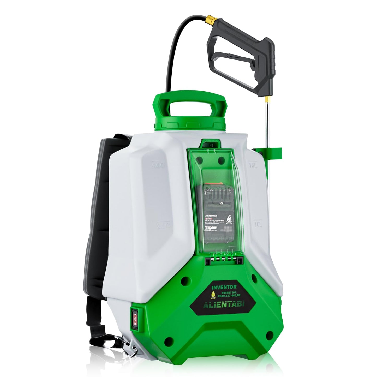 ALIENTABI Battery Powered Backpack Sprayer 4 Gallon Electric Sprayer Equipped with a Big Pump, 65/95 PSI Battery Waterproof Sprayer for Spraying, Cleaning