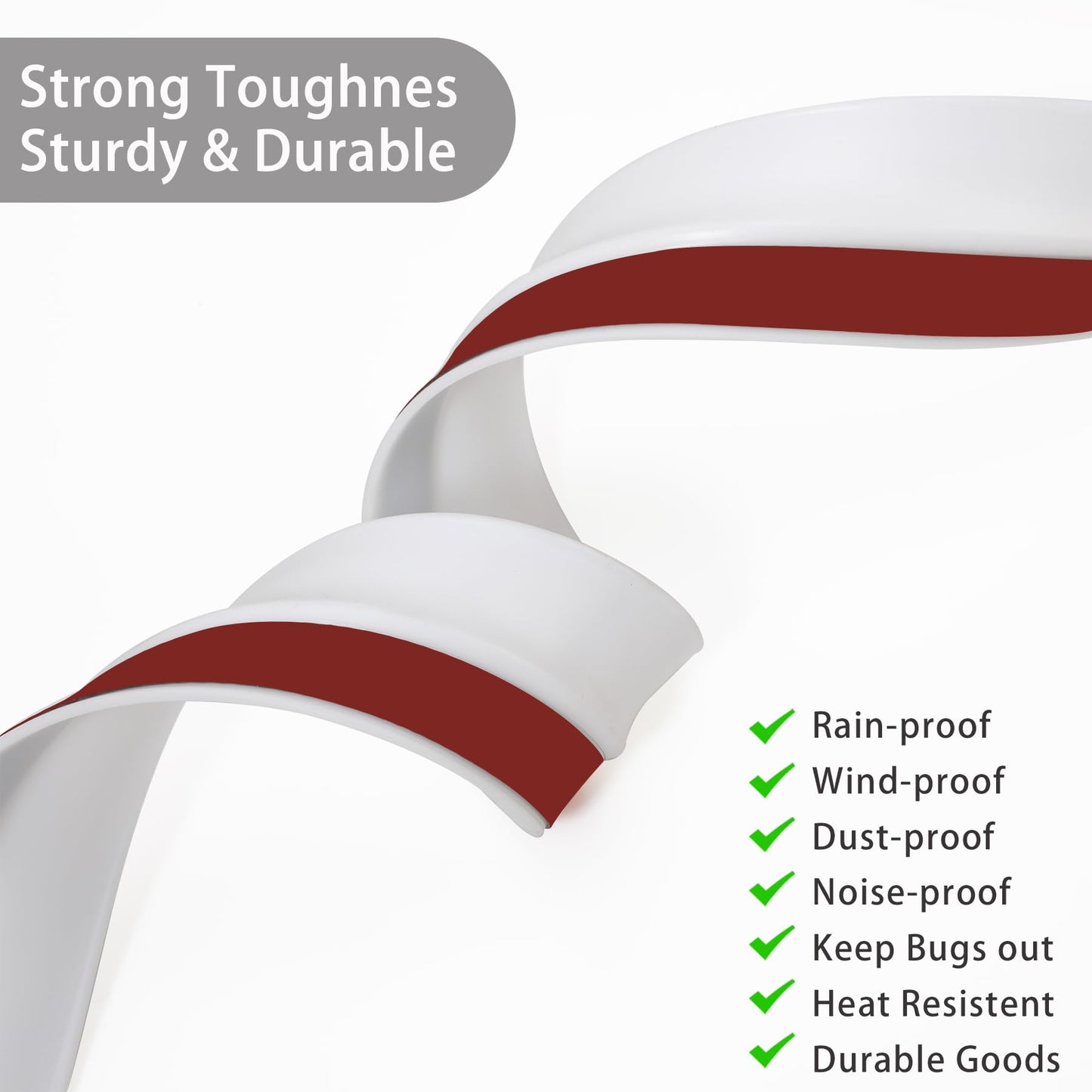 Gaahing Garage Door Top and Sides Seal Strip, Universal Weather Stripping, Self-Adhesive Weatherproofing Molding Trim with 40 Sets of Screws (White, 32.8 FT)