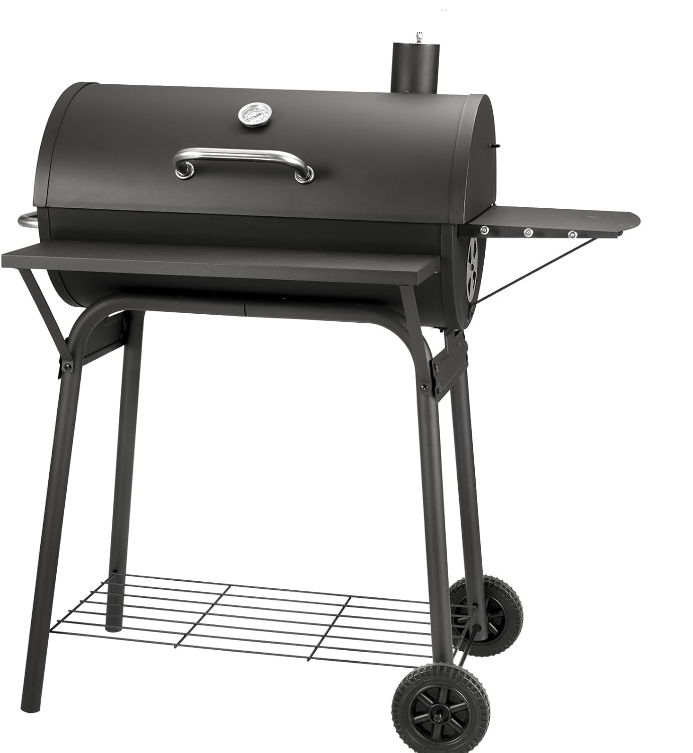 Kendane Barrel Charcoal Grill, Large Charcoal Grills with Front and Side Shelf, 627 Square Inches Cooking Grid, Outdoor BBQ Grill, Perfect for Backyard Camping, Patio Parties, and Picnics