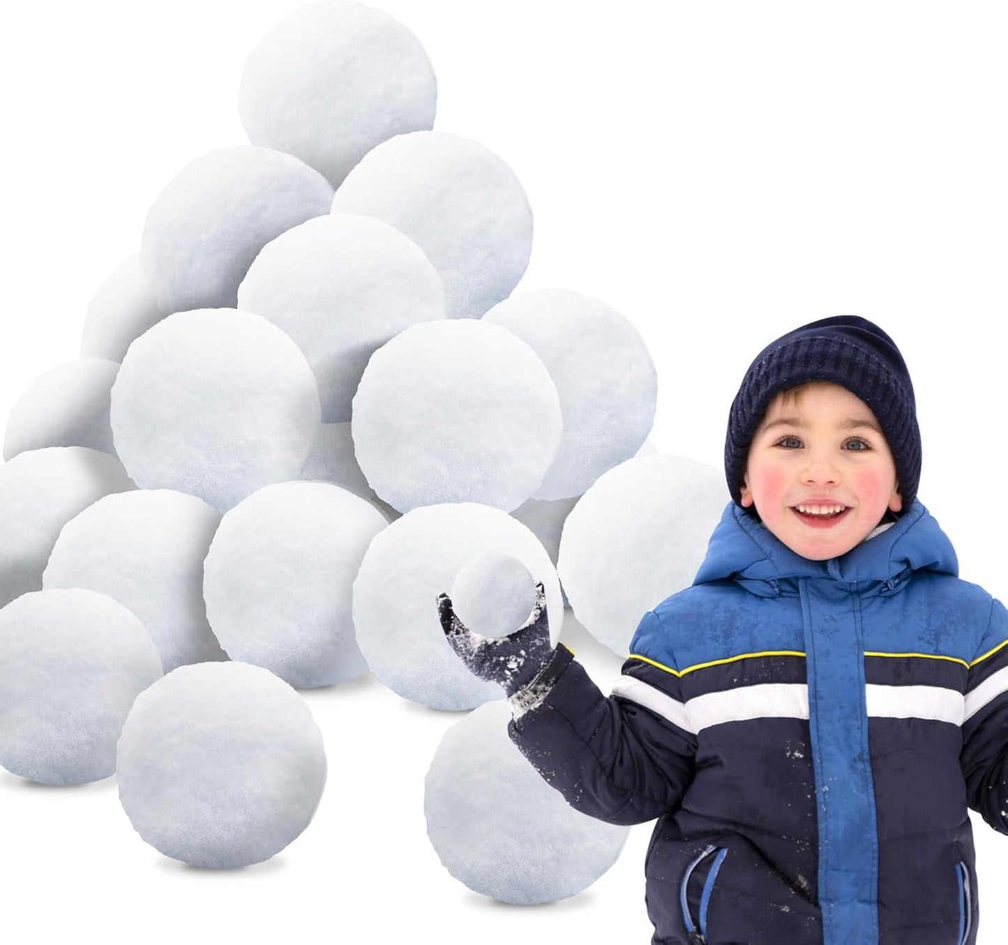 Skiennix 20 Pack Snow Toy Balls - Soft Plush Indoor Snow Fight Balls for Kids | Winter Fun & Christmas Decor