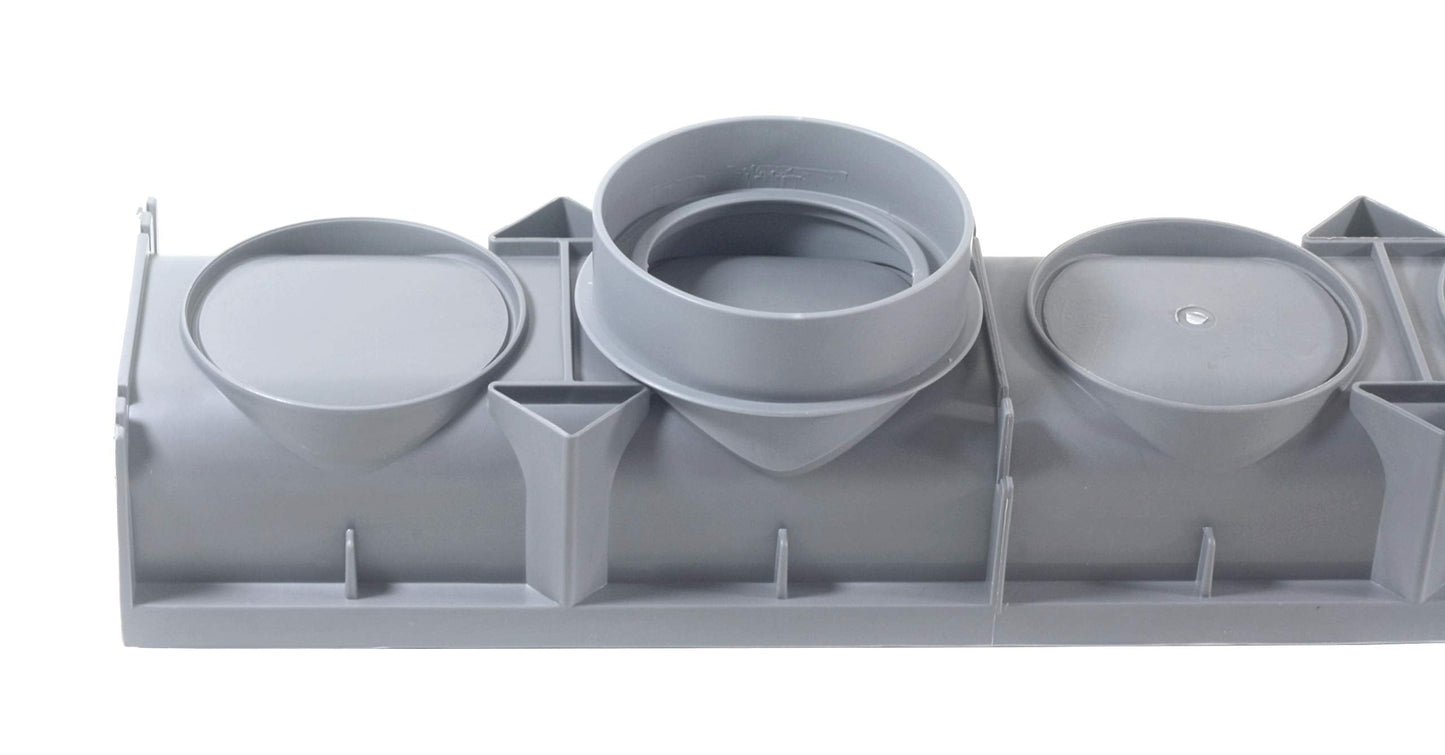 URA WATER Model UA-100 - Drainage Trench Set - Channel Drain With Grate - Gray Plastic Plastic - 3 x 39" - (117" Total Length)