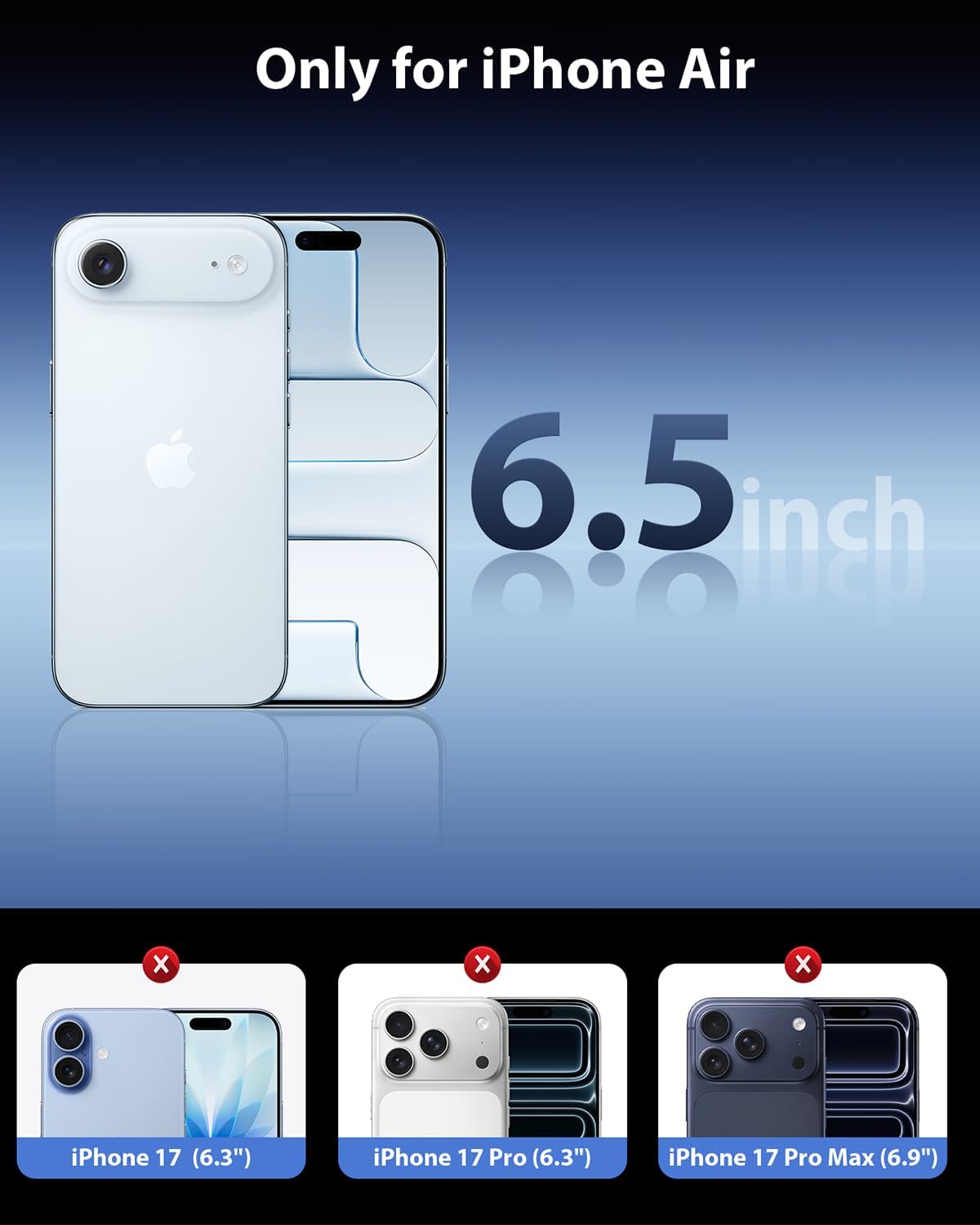 3 Pack, [9H+ Mkeke for iPhone Air Screen Protector Hardness] [Military-Grade Drop Protection] [Sensitive Touch] [Easy
