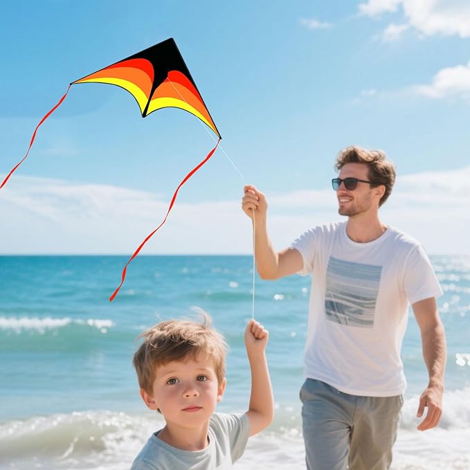 Mint's Colorful Life 3 Pack Delta Kite Set for Kids & Adults, Easy to Fly Large Kites for Beginners, Perfect Family Kites for Park and Beach Trip with 300ft String Included