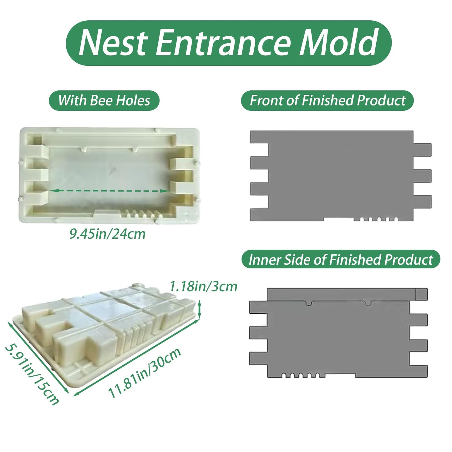 5-Piece Concrete Beehive Mold Set, Reusable ABS Beekeeping Molds for DIY Durable Cement Bee Box Mould for Beekeeping Supplies