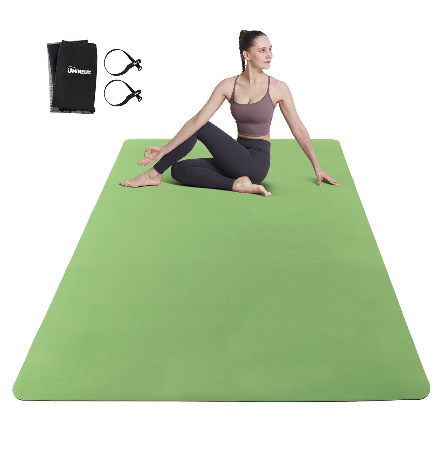 Large Yoga Mat for Men and Women - 6'x4'x6mm, Extra Wide TPE Fitness Mat for Home Gym Workout, Non-Slip, Perfect for Barefoot Exercise (Yoga, Pilates, Stretching, Meditation)