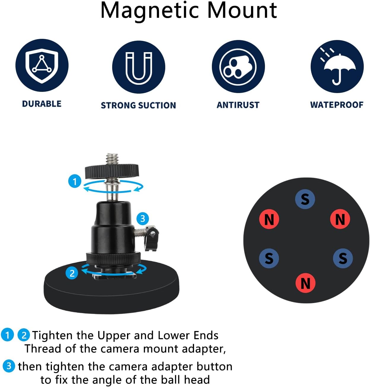 TEKCAM 1Pack Magnetic Camera Mount Compatible with Outdoor Cam Plus, Stick up Cam Battery, Outdoor Camera Magnetic