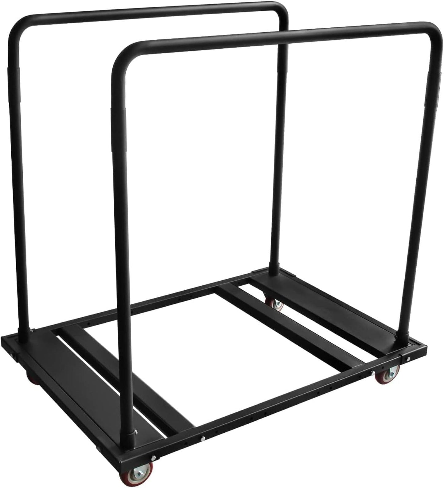 Folding Table Cart Black Table Rack for 60" Round Tables Heavy Duty Table Trolley Black Desk Trolley Steel Frame Rolling Casters Party Event Hotel Furniture 10 Table Capacity,45.3 X 45.3 X 29.1