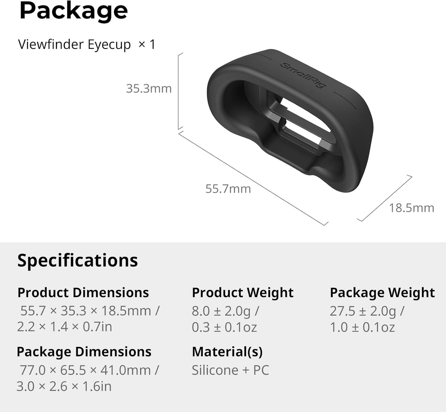 SMALLRIG 7 7 7S 7R 9 1, 1 Camera Viewfinder Eyecup for Sony Alpha V, Alpha IV, Alpha III, Alpha V, Alpha III, Alpha
