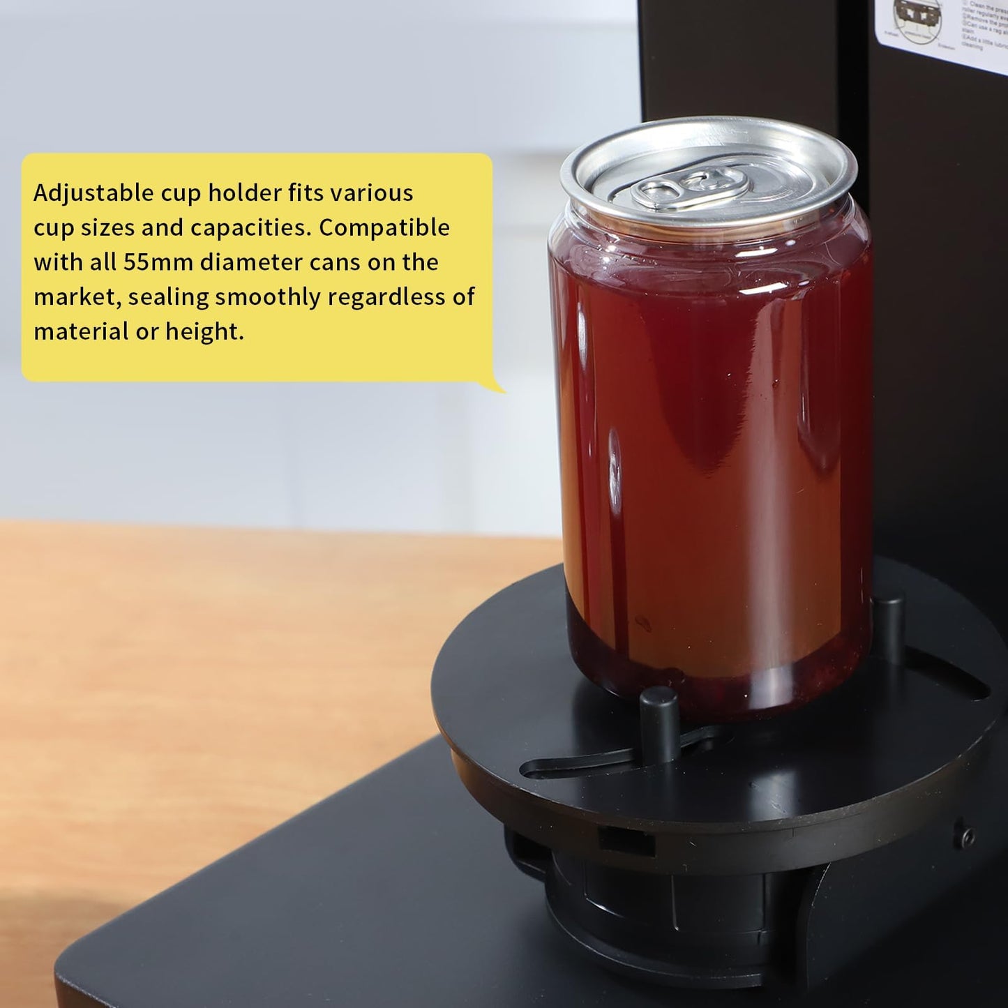 ABUKE Commercial Soda Can Sealer, Automatic Can Sealer Machine for Aluminum & Plastic Cans - Touch Screen Operation, No Need Cup Mat, Auto-Detect Height, Black
