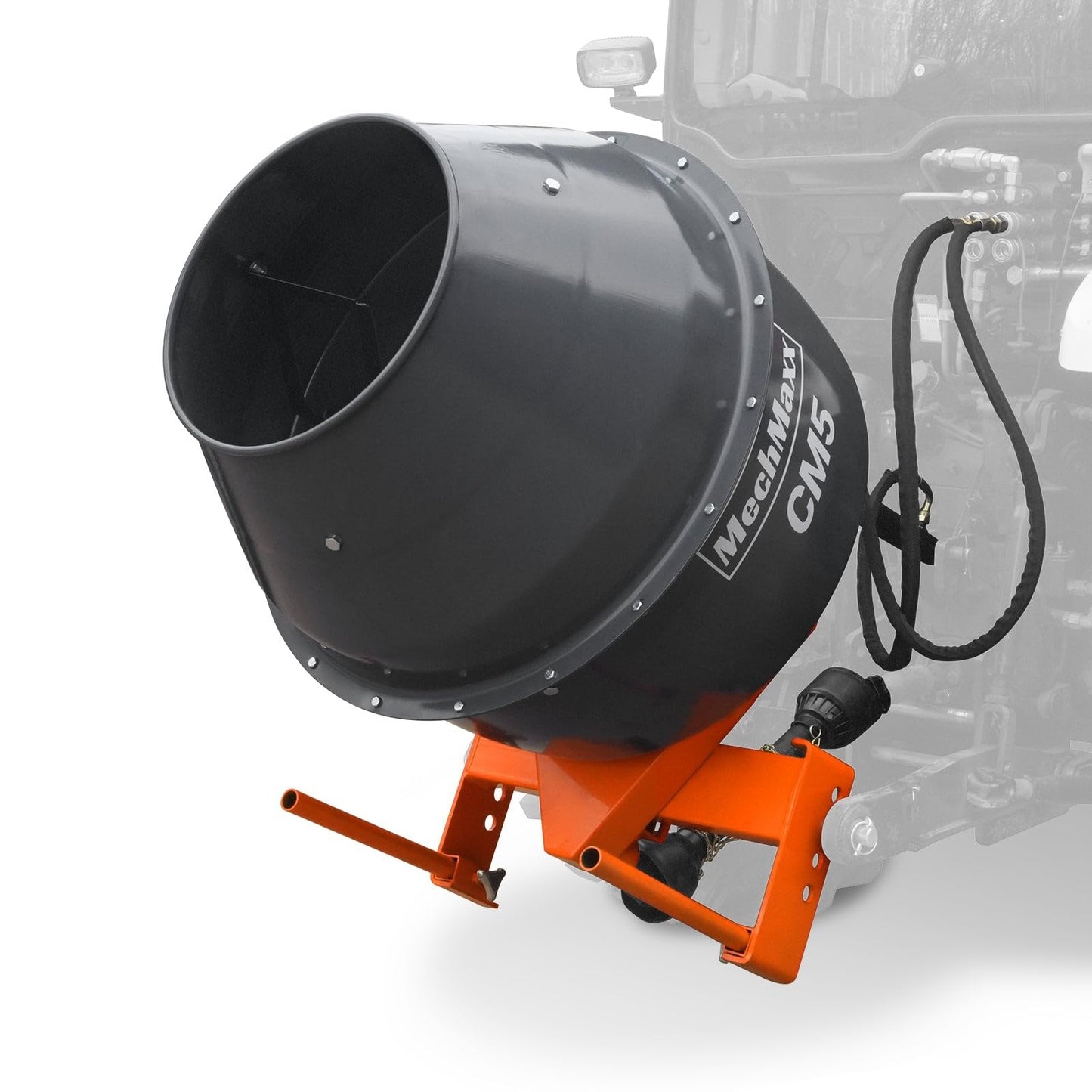 MachMaxx Heavy-Duty 5 Cu-Ft Three-Point Hitch Tractor PTO Cement Mixer Attachment for Farm, Driveway, Fencing Projects,20-30 HP,Category 1 & 2, CM5