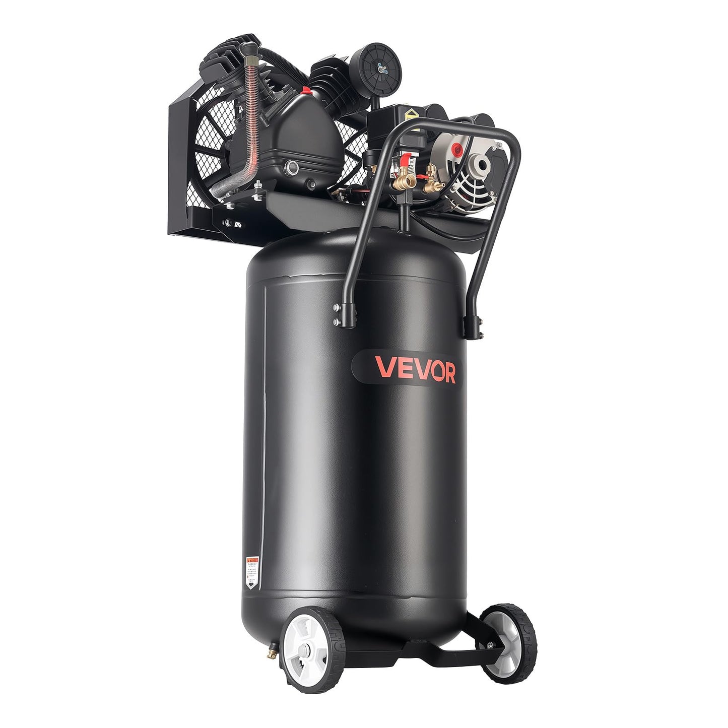VEVOR 25-Gallon Air Compressor, 2HP 5.5 SCFM at 90PSI, Max 200PSI Pressure Oil-Lubricated Air Compressor Tank, Portable on Wheels for Auto Repair, Tire Inflation, Spray Painting, Woodwork Nailing 120V