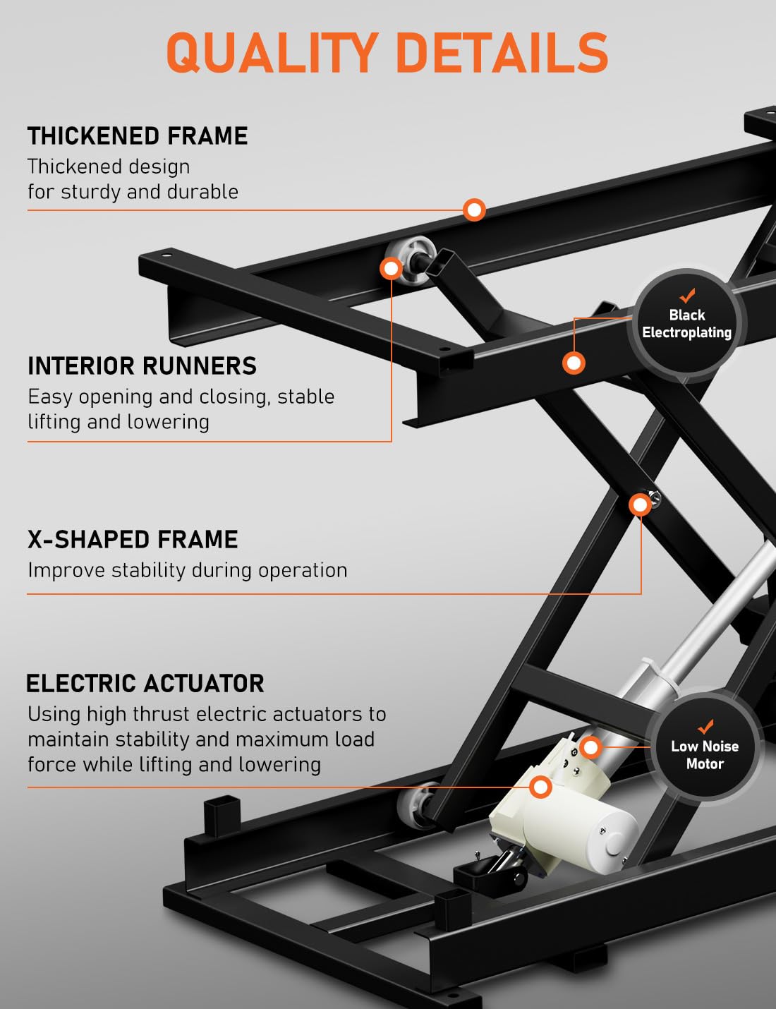 DIHOOL Electric Scissor Lift Table, 350Lbs Capacity, 7.68"-26.77" Height Adjustable Lifting Platform, Super Quiet with Remote & WiFi Control, Obstruction Detection, AC/DC Power for Home/Industrial Use