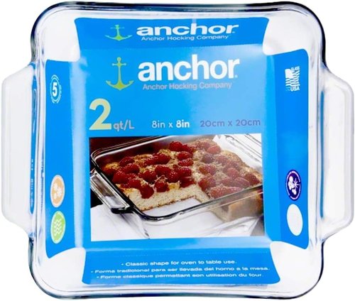 Anchor Hocking Casserole Dish - 2 Quart Clear Glass for Effortless Baking and Serving