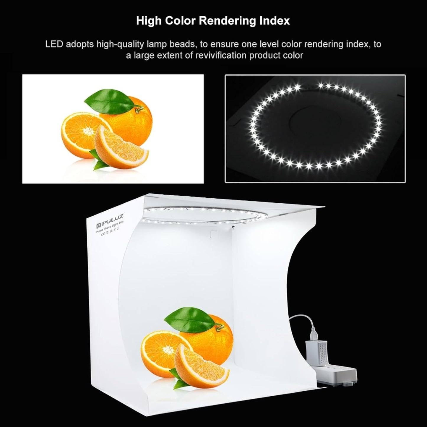 DEPTHLAN 12" 6 (12 inch Photo Light Box Portable Folding Photography Light Tent kit with White Light Warm Light
