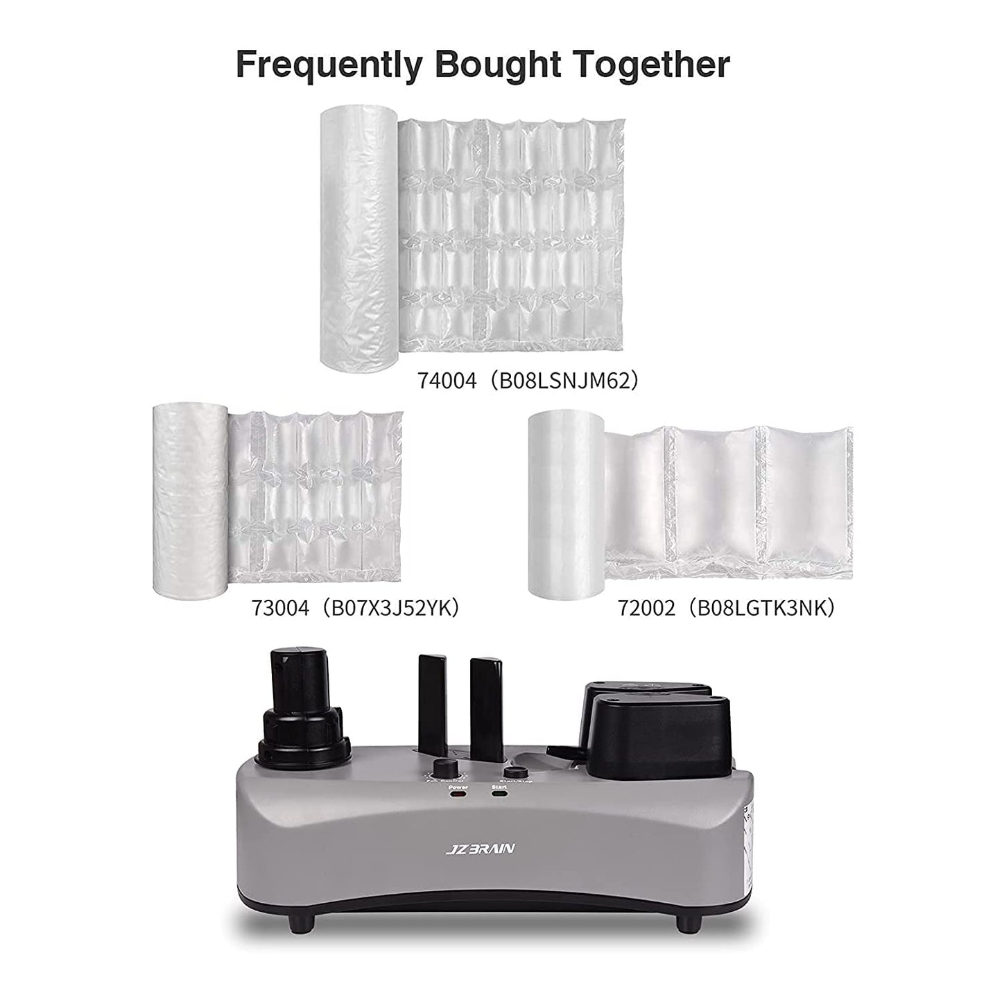 Air Cushion Machine - JZBRAIN YE300 Air Pillow Machine 110V Air Pillow Maker Business Inflatable Air Packaging System with Sealing Speed 7.2-9.8FT/min for Shipping + 100m Free Test Film (Grey)