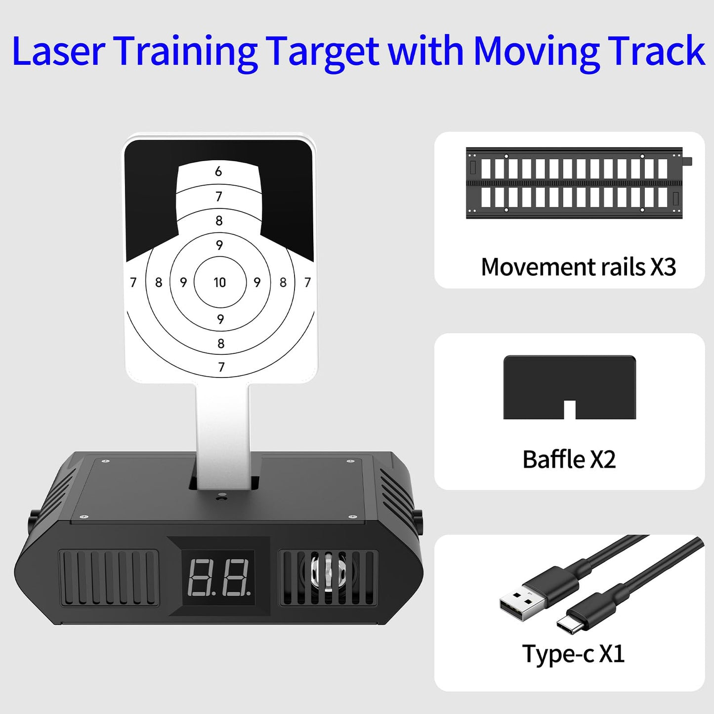Tipfun Portable Laser Trainer Target with Moving Track
