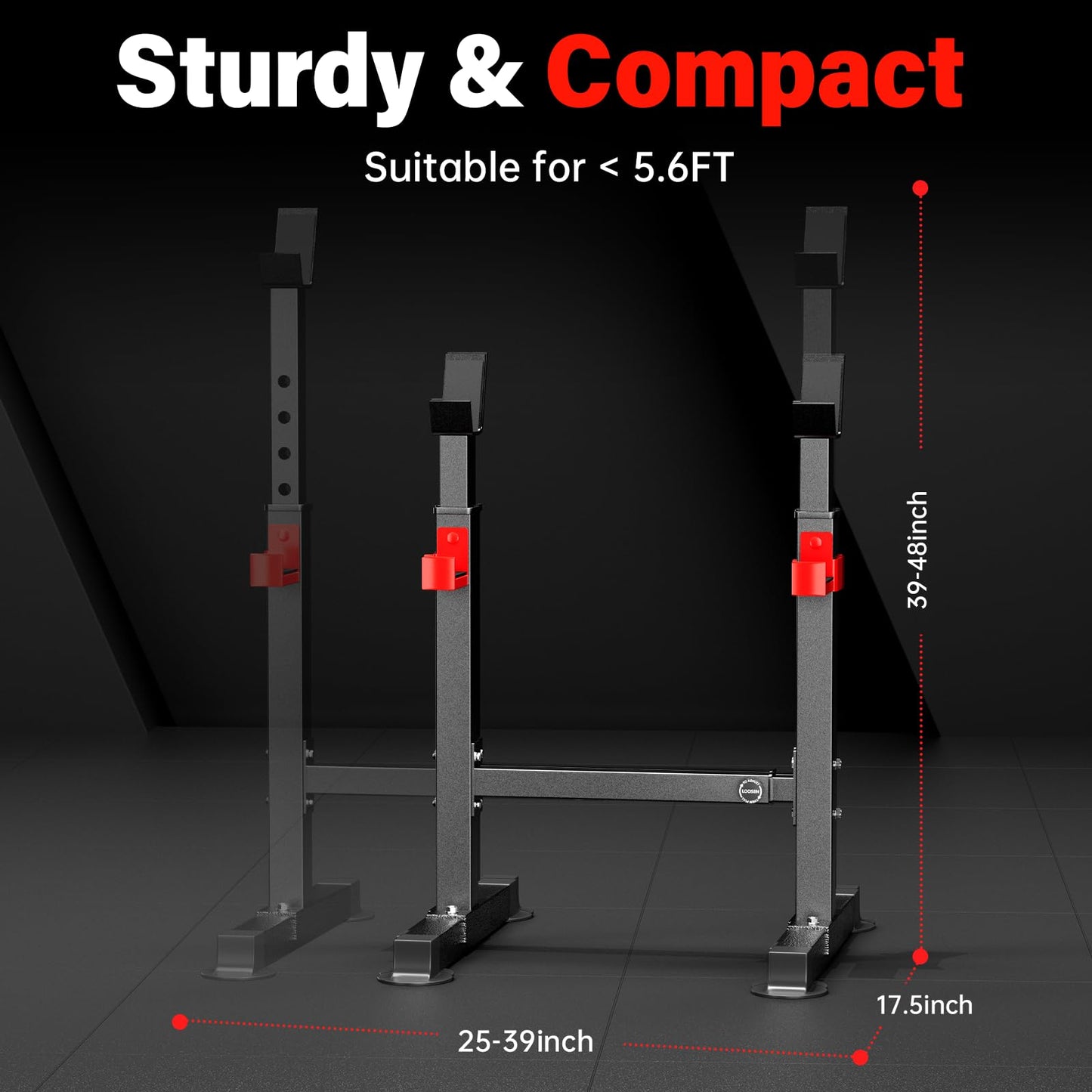 Streamnova Adjustable Squat Rack, 550LBS Multi-Function Barbell Rack for Weight Lifting and Home Gym Fitness Workout Portable Squat Bench Press - Great for Beginners