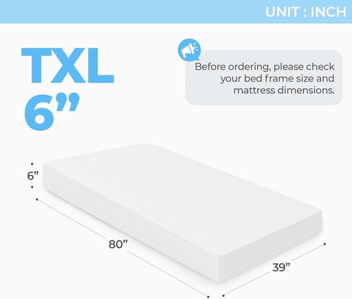 Neo Sleep Twin XL Cooling Memory Mattress - Pressure Relief & Cool Sleep | Medium Firm CertiPUR-US Certified Foam, 6 Inch