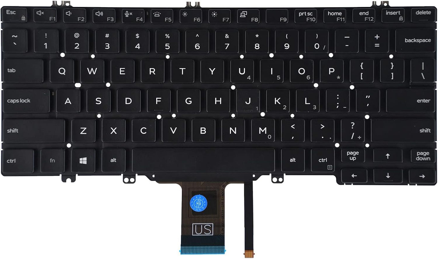 SUNMALL 3300 5300, 5300 2-in-1, 5310,5310 2-in-1, 7200 7300 E5300 E7300, Replacement Keyboard Compatible with Dell