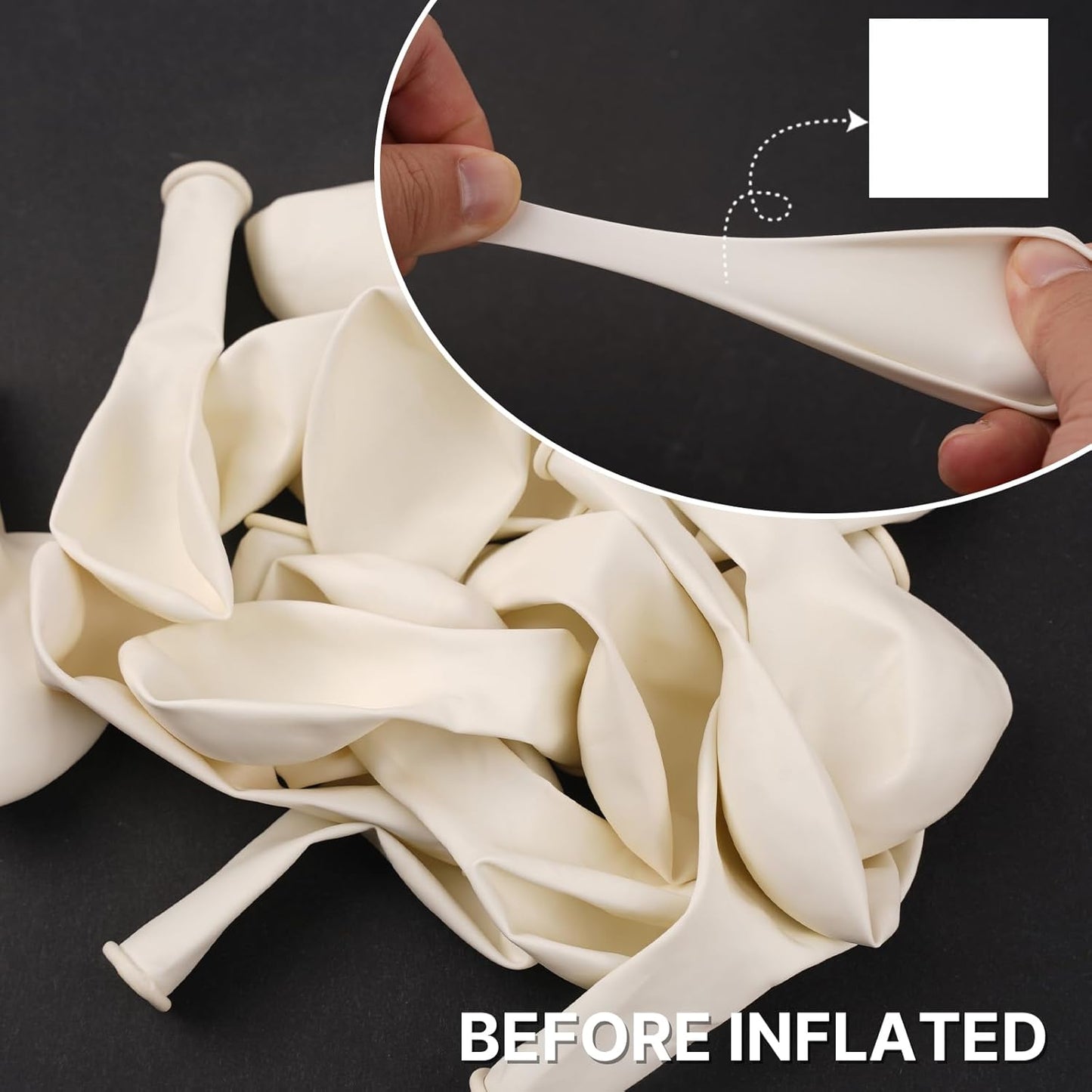 PartyWoo White Balloons - 101pcs 12 Inch Matte Latex for Weddings, Graduations, and Celebrations