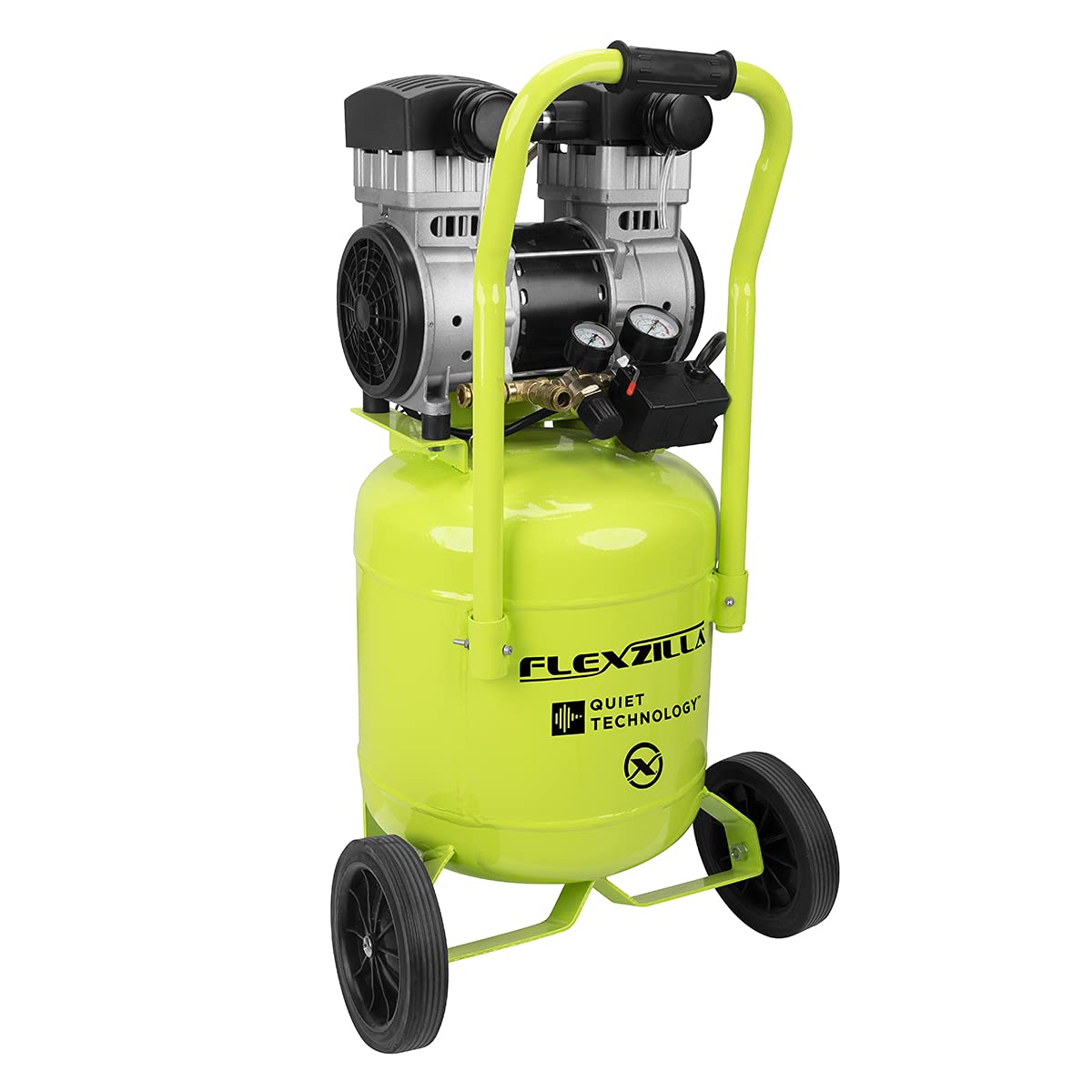 Flexzilla Portable Air Compressor with Quiet Technology, 2 HP, 10 Gallon, Industrial Grade Pump - CB20100F