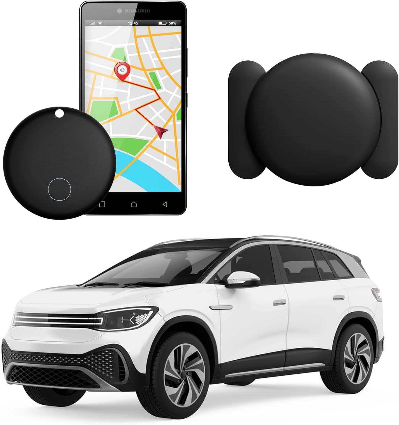 Frylaa GPS Tracker for Vehicles,Hidden GPS Car Tracker with Magnetic Case,Work with Google Find My(Android