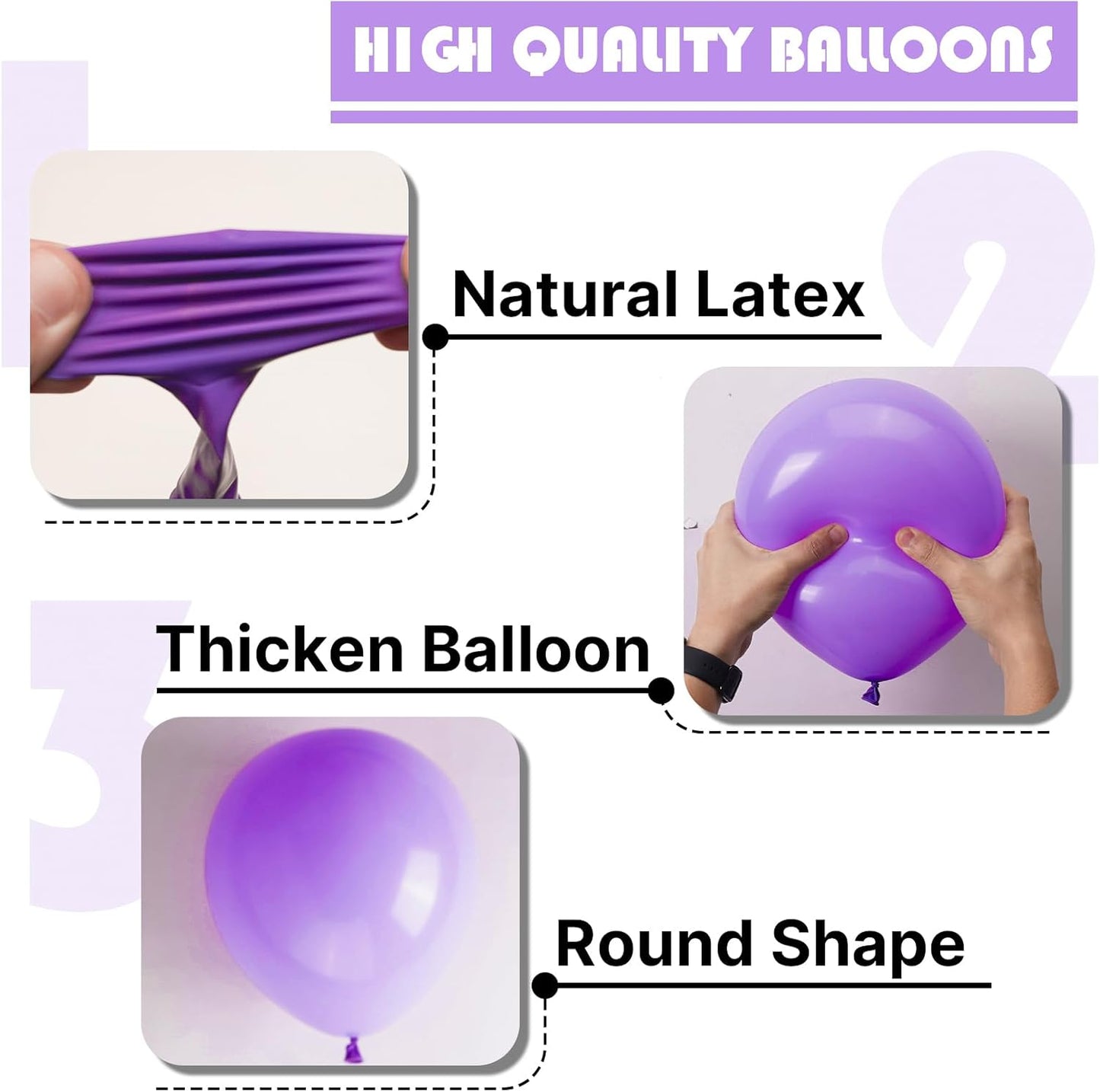 PartyWoo Purple Balloons - 100 Pcs 5-Inch Latex Balloons for Birthday & Wedding Decor
