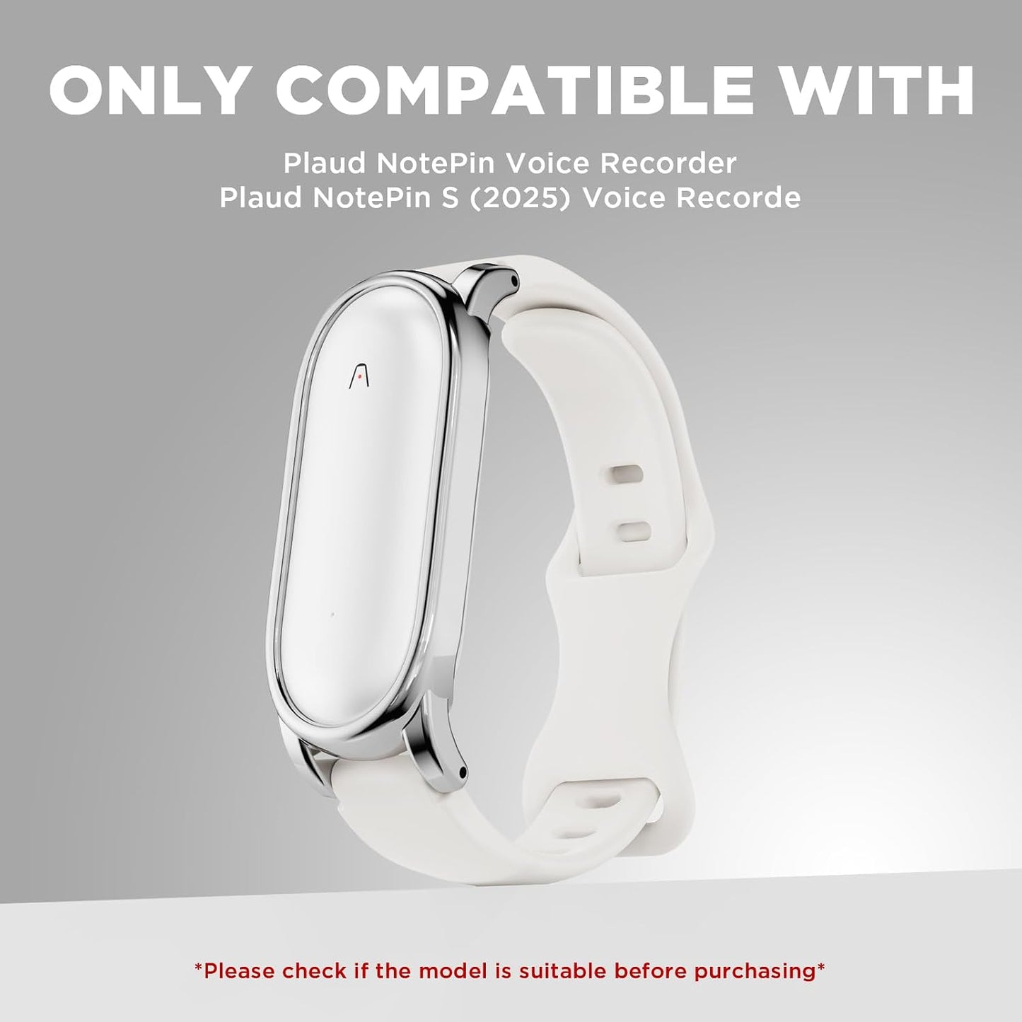 Wacanc (2025) Silicone Wristband Compatible with Plaud NotePin Voice Recorder,PC Case with Adjustable Wearable Strap