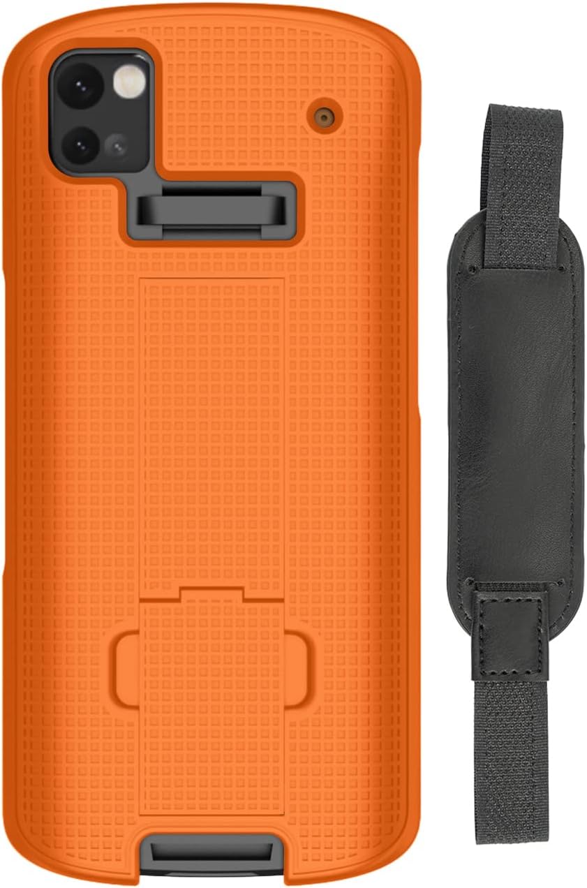 Nakedcellphone TC53 TC58 Case + Hand Strap Combo for Zebra Mobile Computer Scanner, Textured Slim Hard Shell Protector