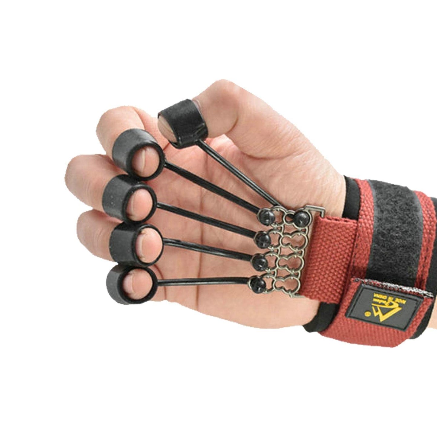 xiaoye 60 lbs Elastic Silicone Finger Exerciser, Finger and Hand Extensor Trainer Exerciser with Resistances Band Stretcher Strengthener for Wrist Hand (Only), Black